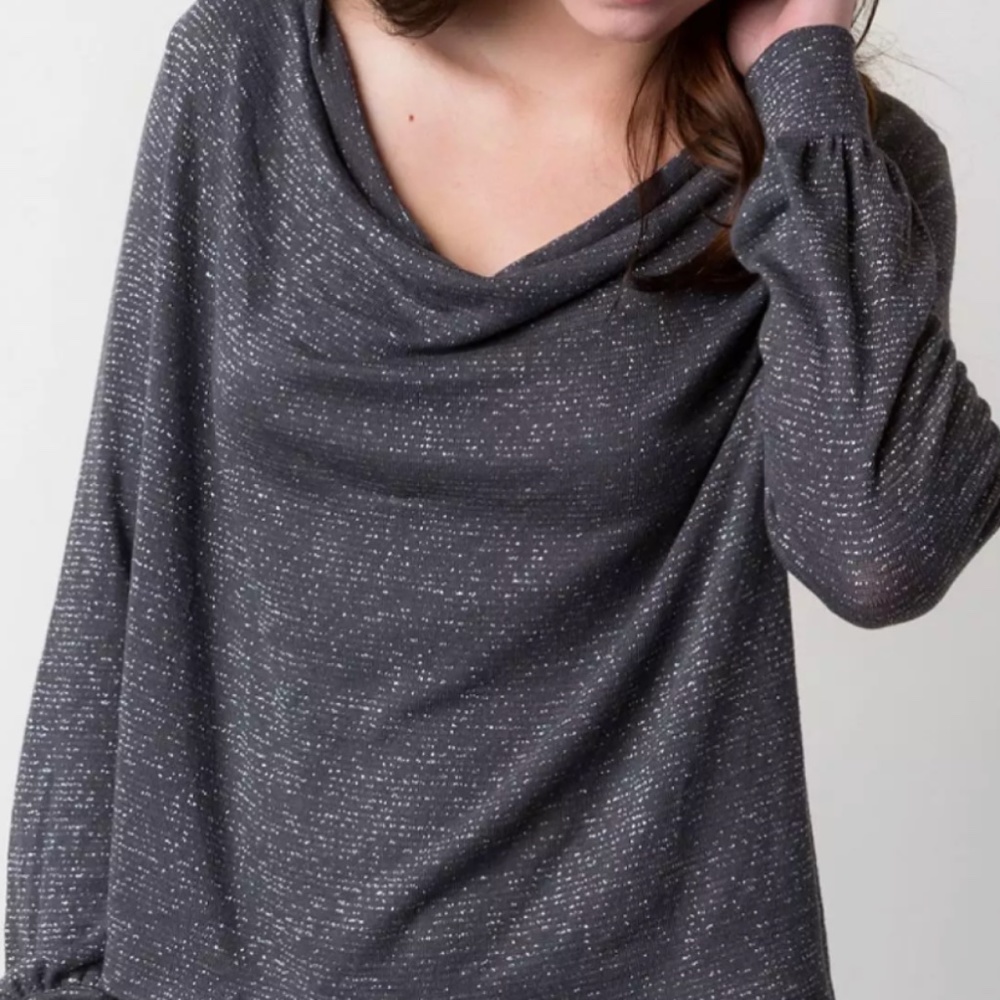 Free people palmers grey shimmer top. Worn once‎ or twice. 88 retail